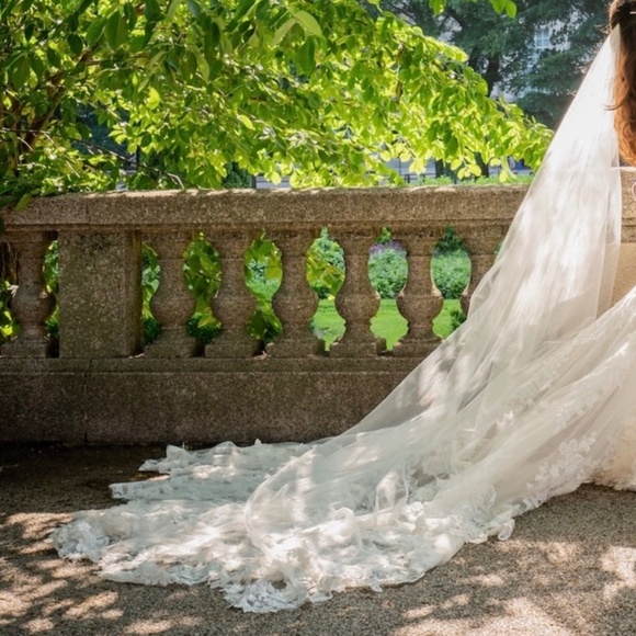 Martina Liana wedding dress and cathedral veil - Picture 3 of 5